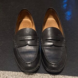 Lauren Ralph Lauren Black Leather Slip-On Loafers